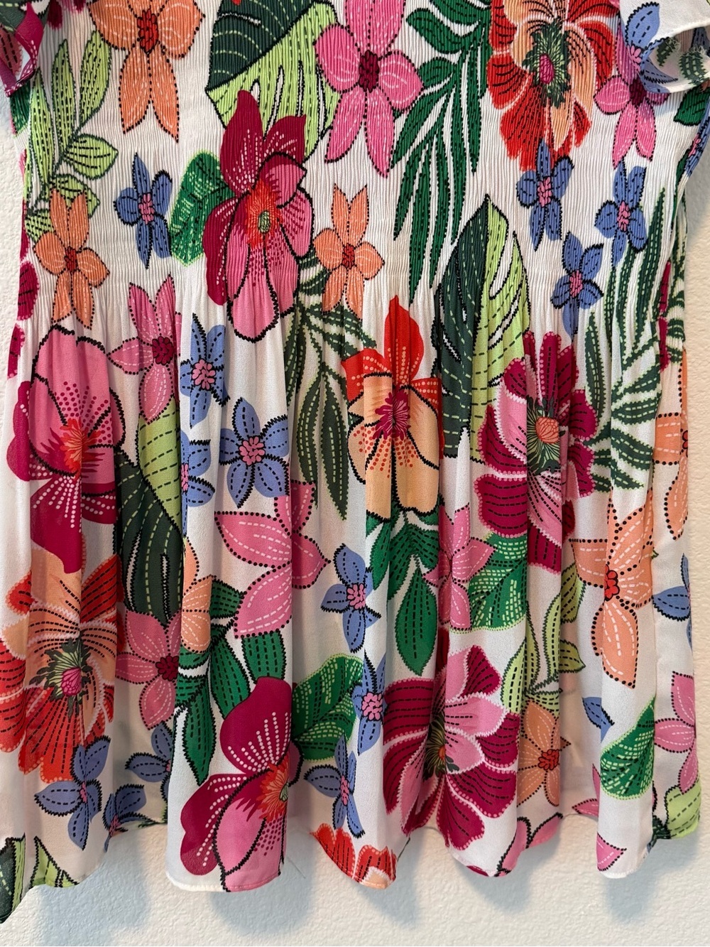 ELLE Floral Flutter Sleeve Blouse Top XL - Picture 2 of 5